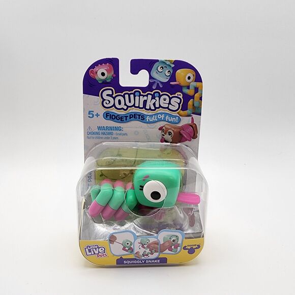 Little Live Pets Squirkies Squiggly Snake Fidget Toy Green Pink - Picture 1 of 2